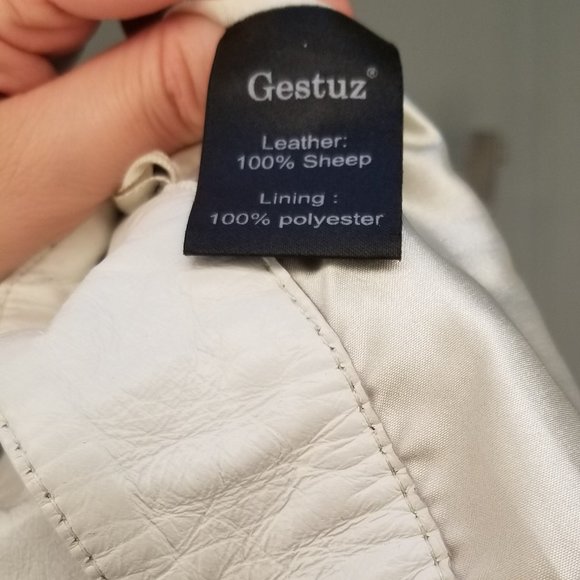 Gestuz White Mini Moto Leather Skirt with Rose Gold Hardware Size 36 or US 4 - Picture 7 of 11